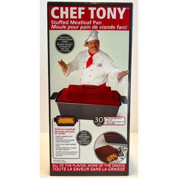 Chef Tony Stuffed Meatloaf Pan, All of the Flavor, None of the Grease,‎ Original - Picture 1 of 3